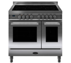 BRITANNIA  Q Line 90 Twin Electric Induction Range Cooker - Stainless Steel